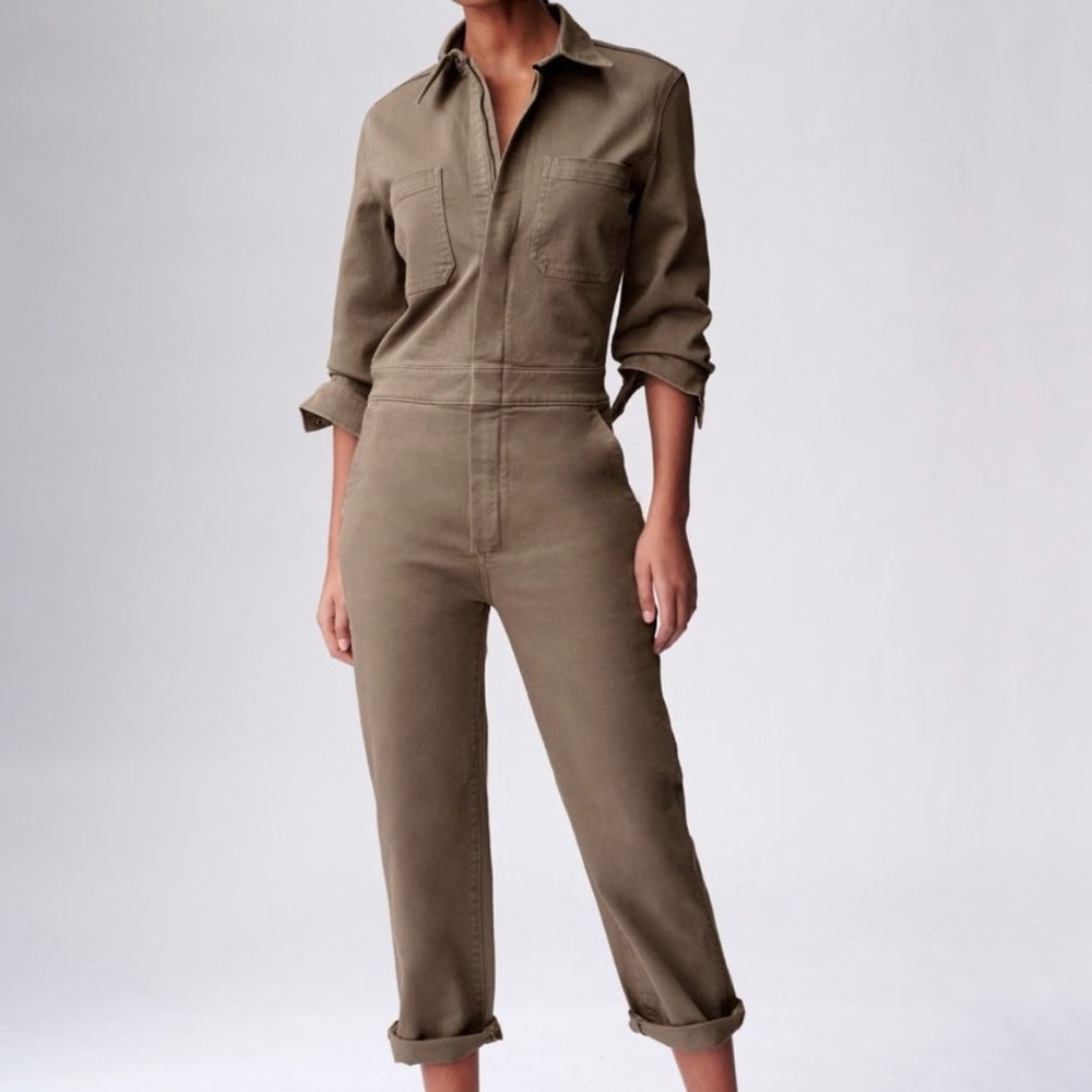Denim Fourm Aritiza The Francoise Utility Coverall Olive Leaf Green Size Medium